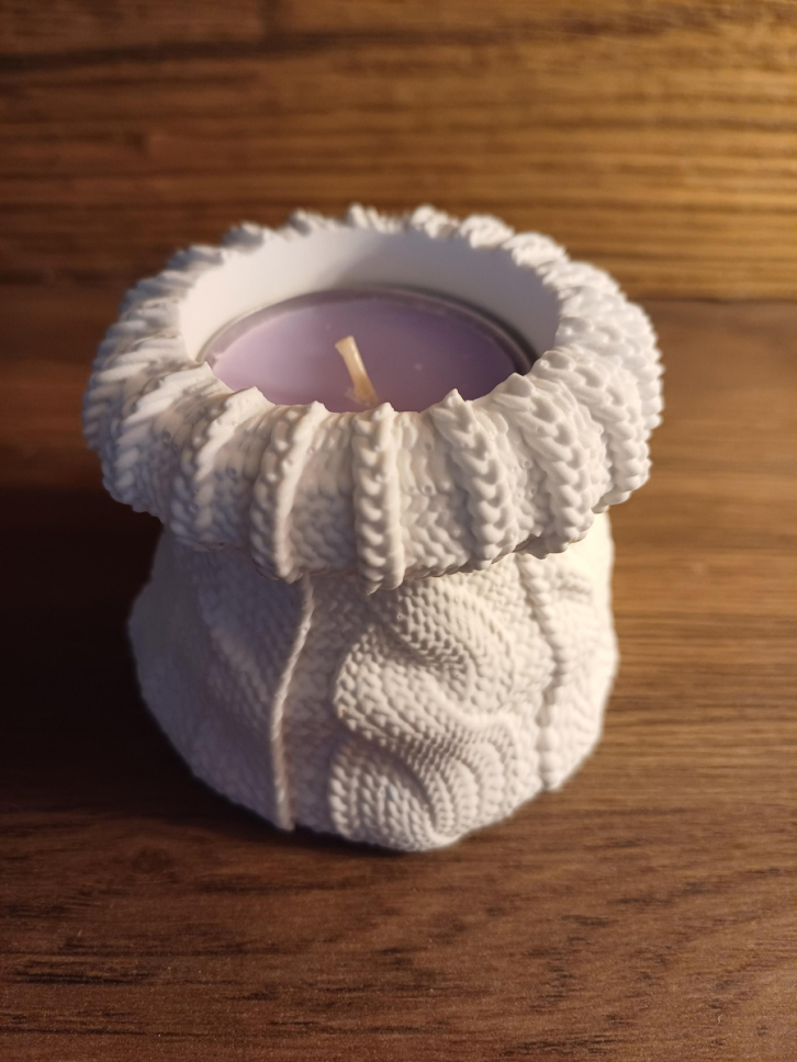 Kerzenständer Strick Resin